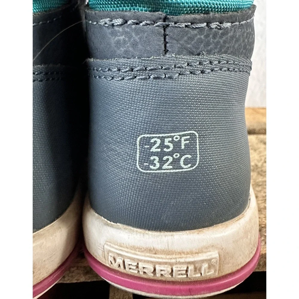 Merrell Kid’s Snow Winter Boots Bank 3.0 Waterproof Aqua Blue Sz 1 M